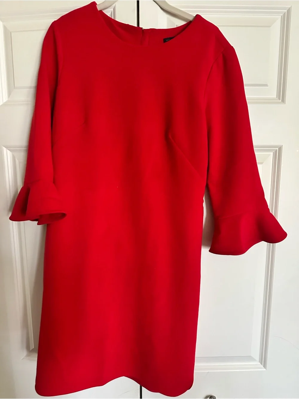 Ann Taylor Red Ruffle-Cuff Shift Dress - Picture 1 of 3